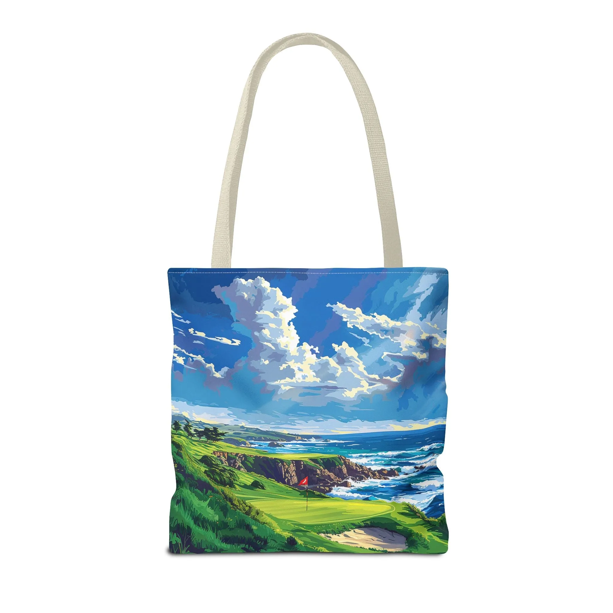 Coastal Tee Time Tote Bag - Carry the Course - Where the Greens Meet the Ocean! Available in 3 sizes.