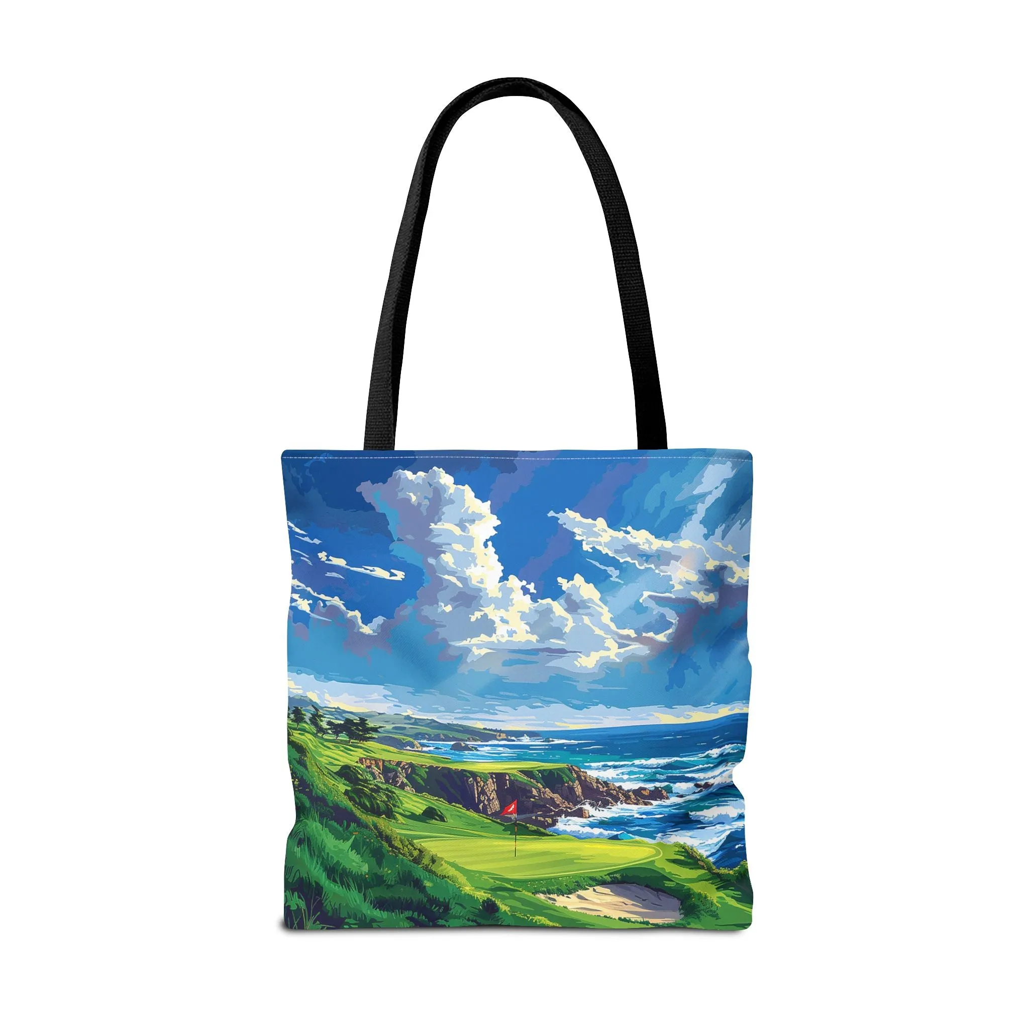 Coastal Tee Time Tote Bag - Carry the Course - Where the Greens Meet the Ocean! Available in 3 sizes.