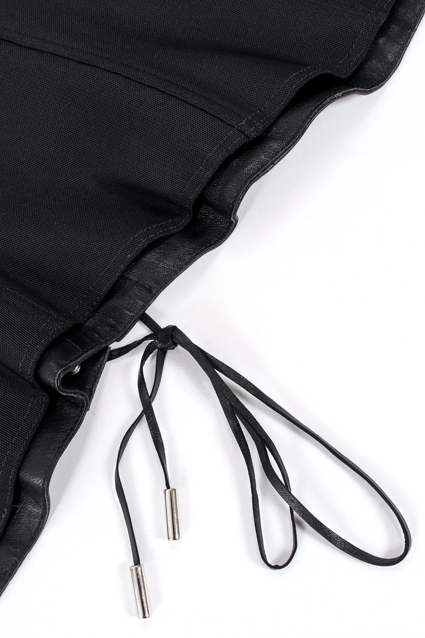 Cold Shoulder Leather Corset Top
