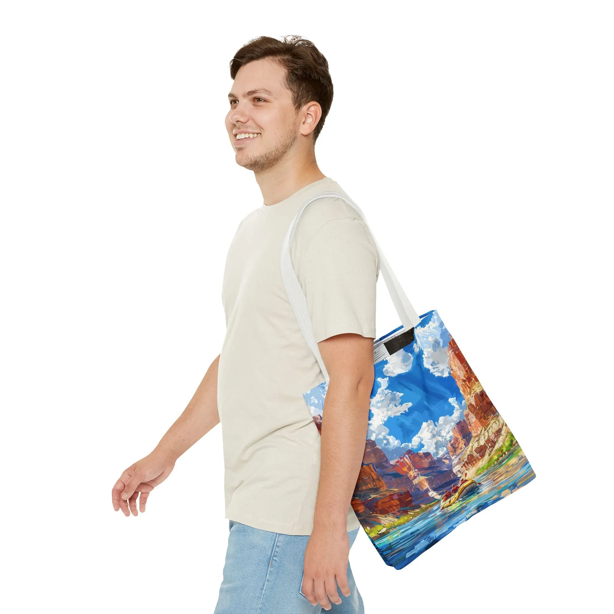 Colorado River Rafting Tote Bag - Ride the Rapids Through the Grand Canyon - Carry the Adventure! Available in 3 sizes.