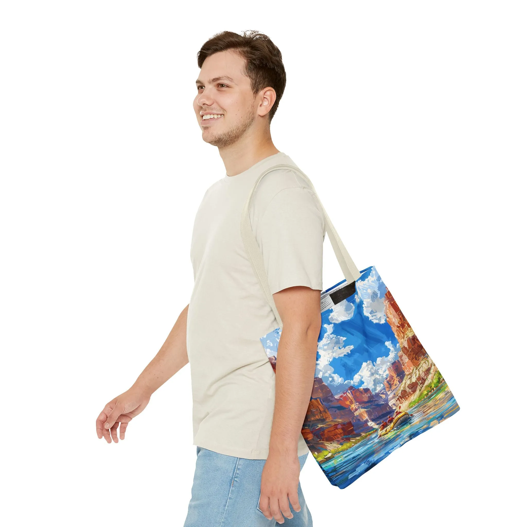 Colorado River Rafting Tote Bag - Ride the Rapids Through the Grand Canyon - Carry the Adventure! Available in 3 sizes.