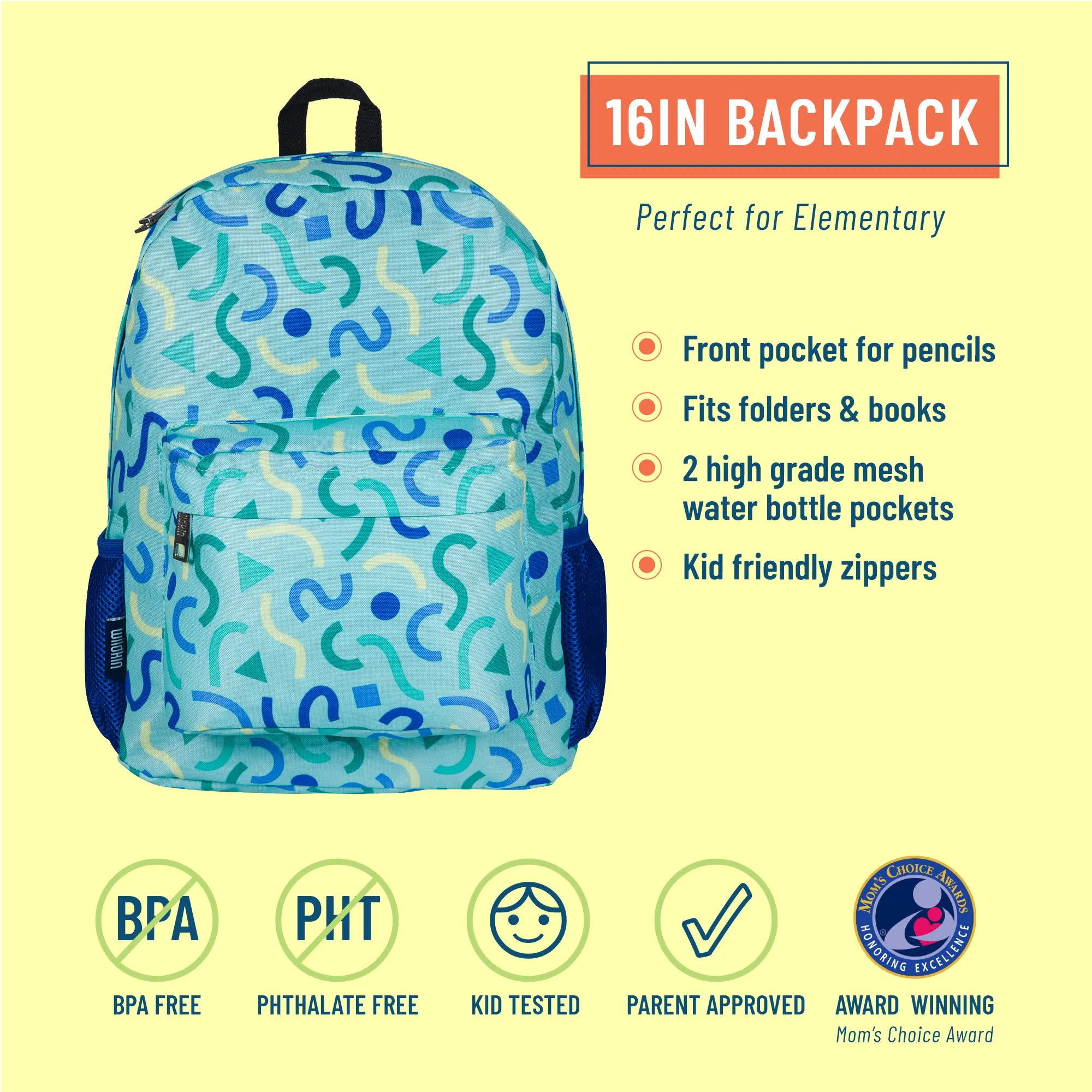Confetti Blue 16 Inch Backpack