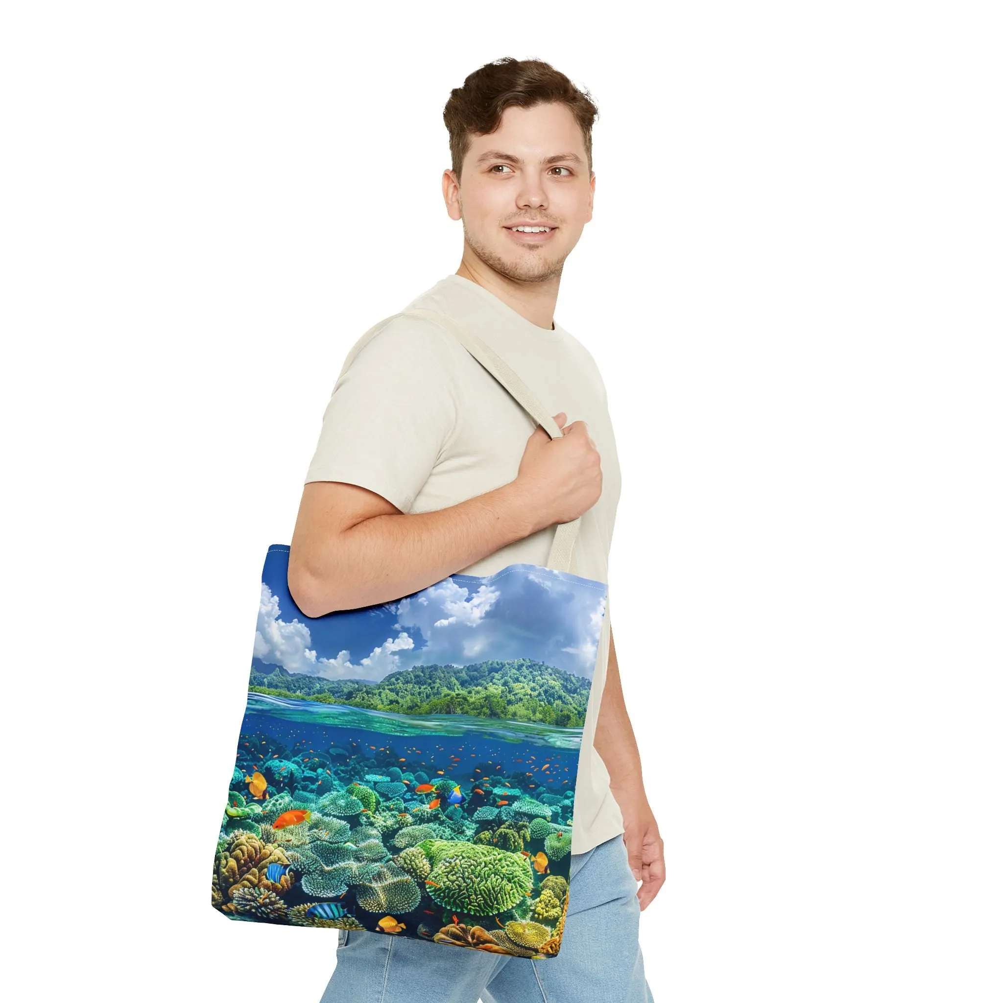 Coral Reef Dreamscape Tote Bag - Dive into a Dream with Every Carry! Available in 3 sizes.
