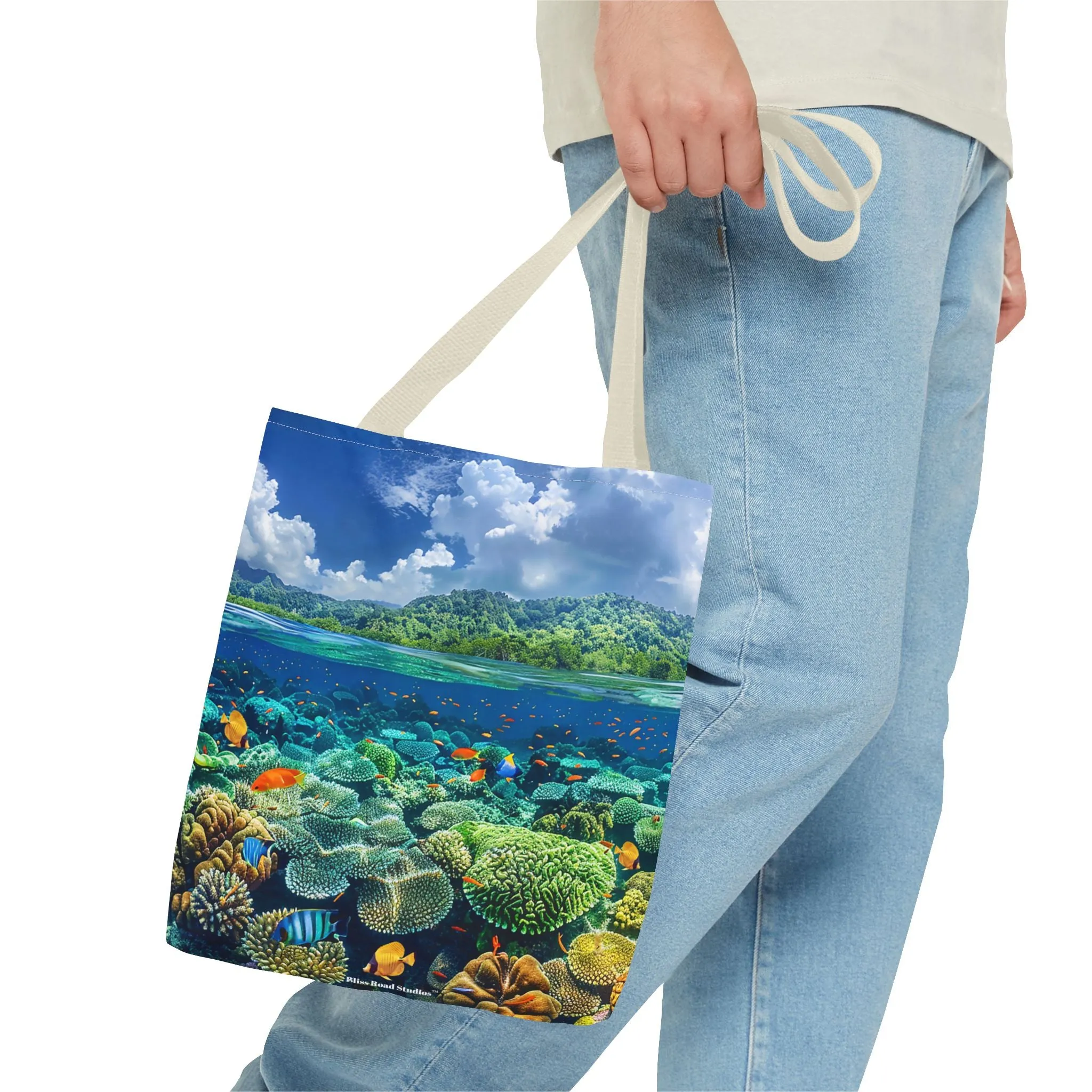 Coral Reef Dreamscape Tote Bag - Dive into a Dream with Every Carry! Available in 3 sizes.