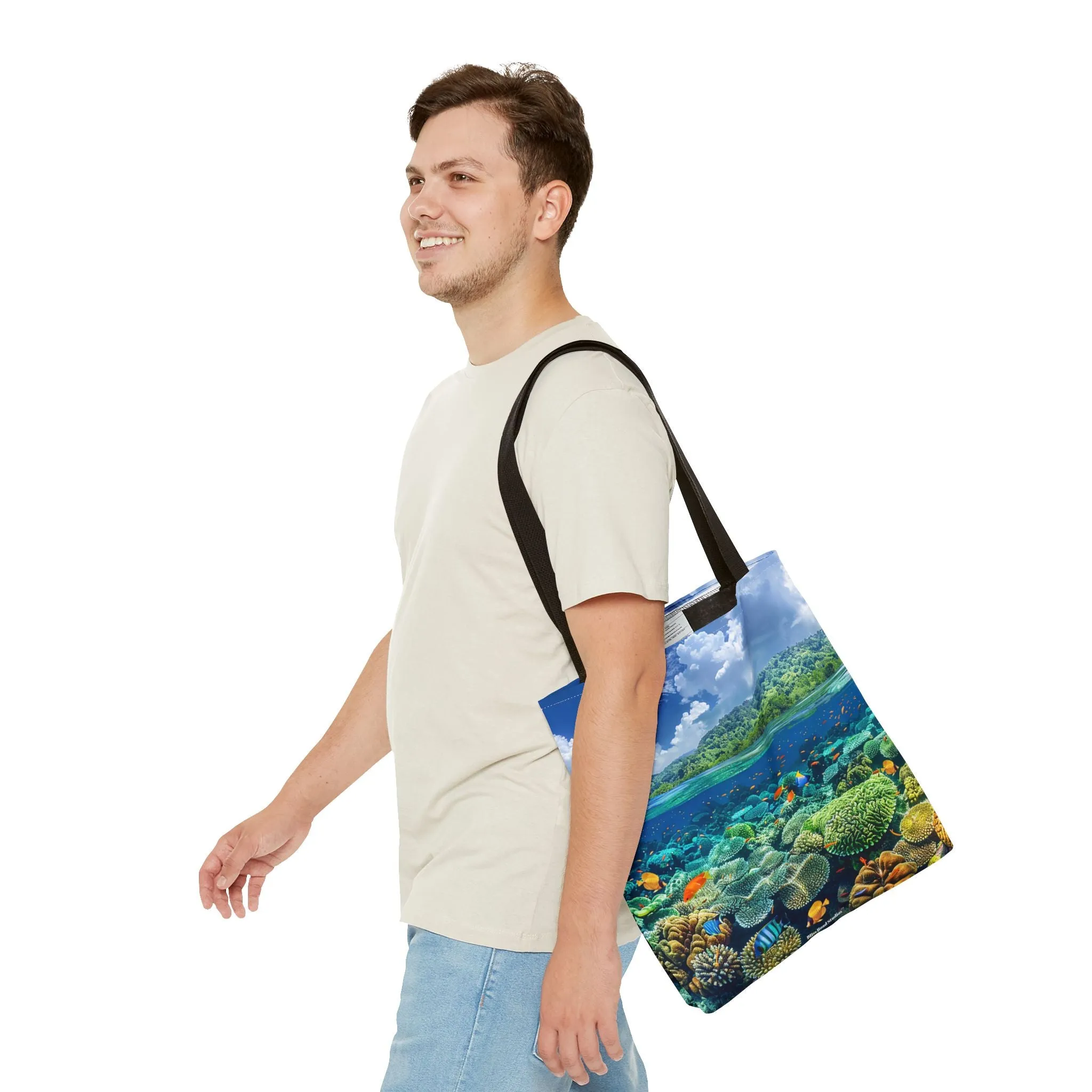 Coral Reef Dreamscape Tote Bag - Dive into a Dream with Every Carry! Available in 3 sizes.