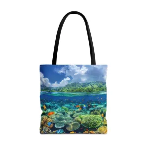 Coral Reef Dreamscape Tote Bag - Dive into a Dream with Every Carry! Available in 3 sizes.