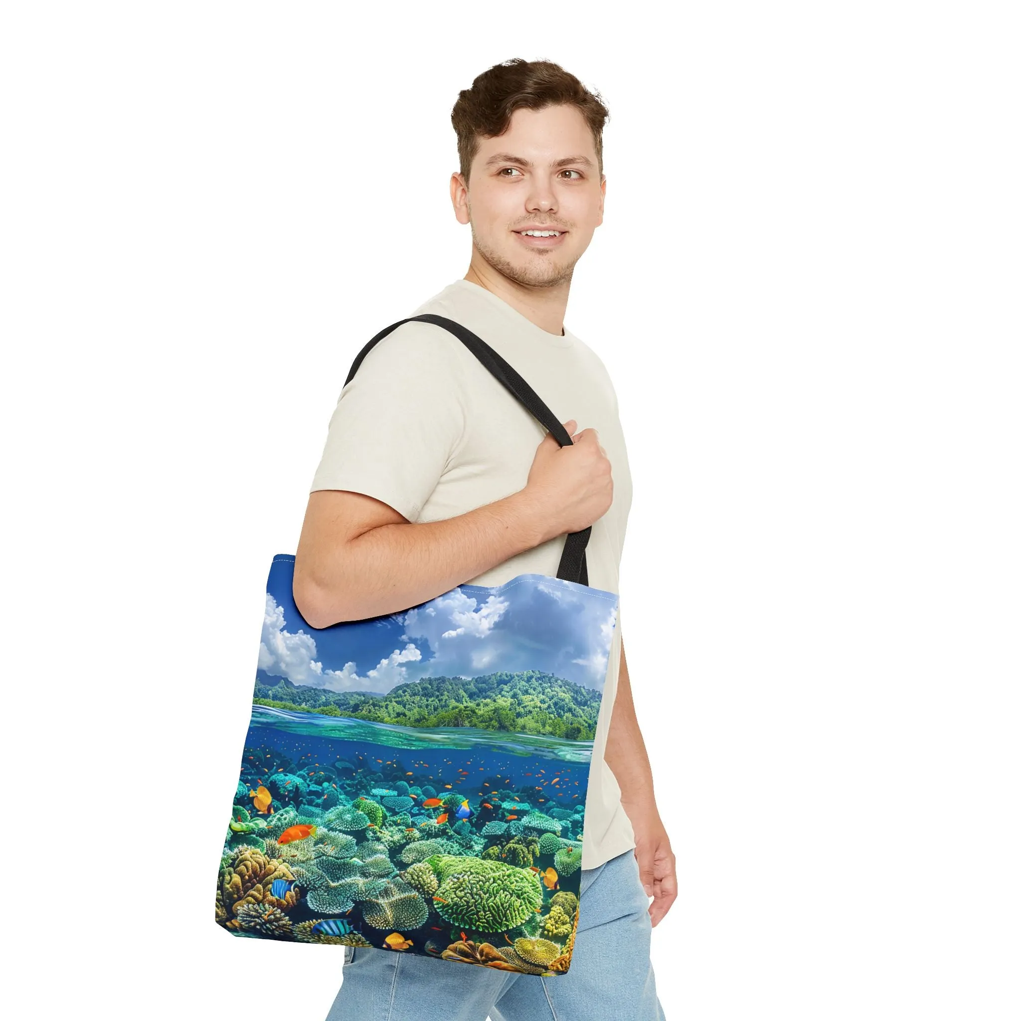 Coral Reef Dreamscape Tote Bag - Dive into a Dream with Every Carry! Available in 3 sizes.