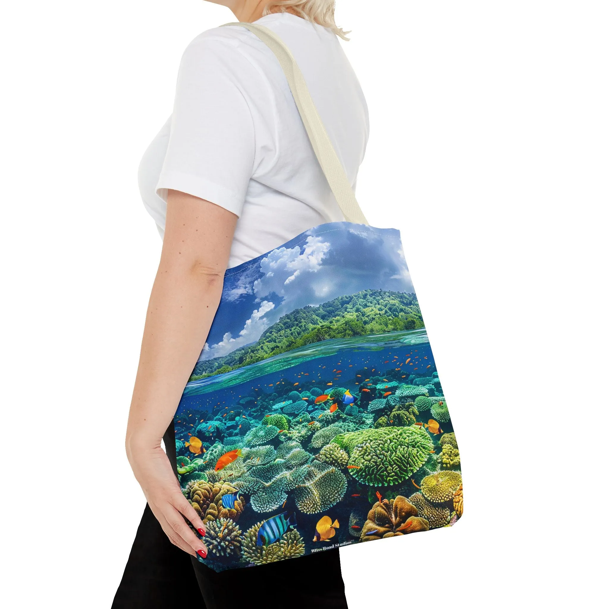 Coral Reef Dreamscape Tote Bag - Dive into a Dream with Every Carry! Available in 3 sizes.
