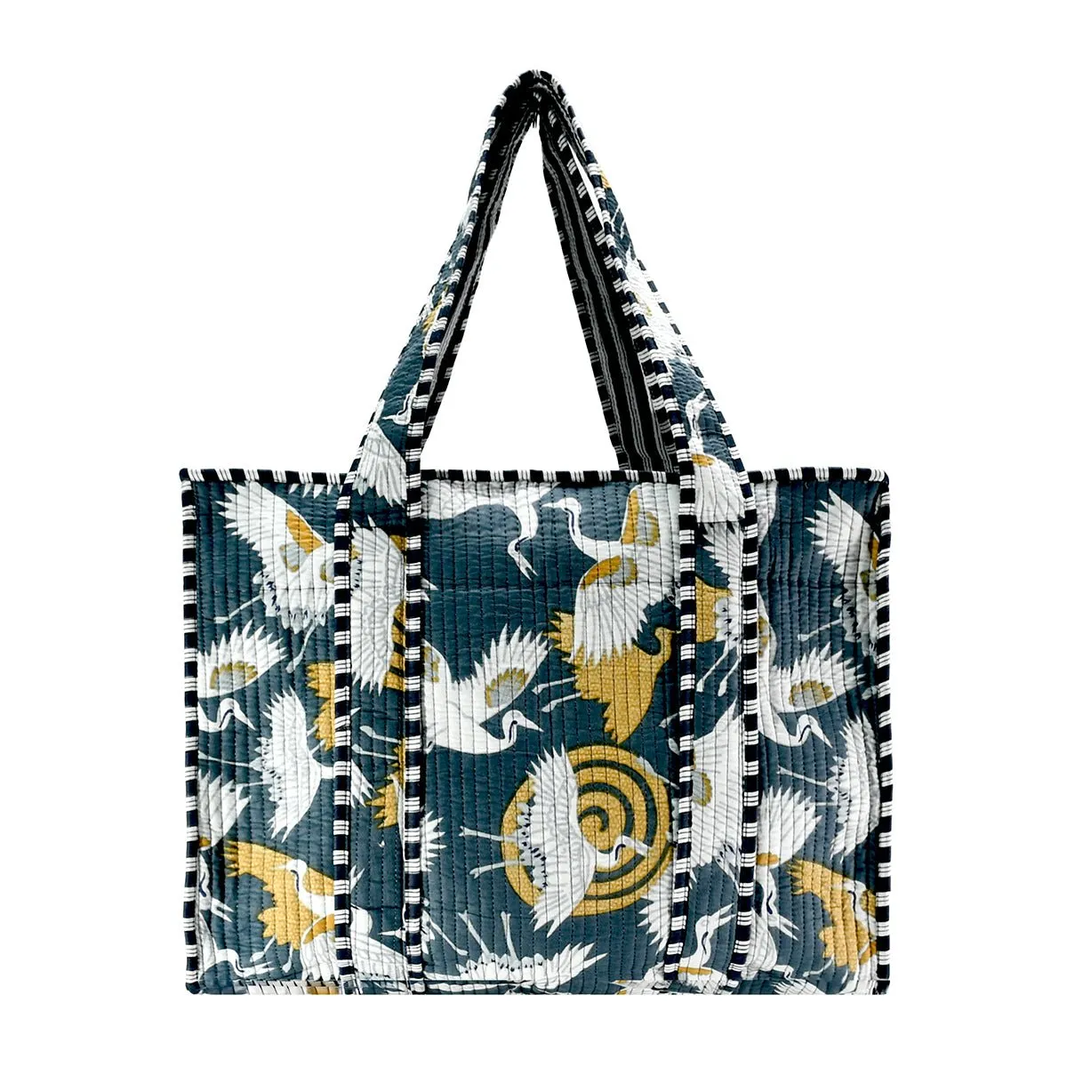 Cotton Block Print Tote Bag- Small & Large