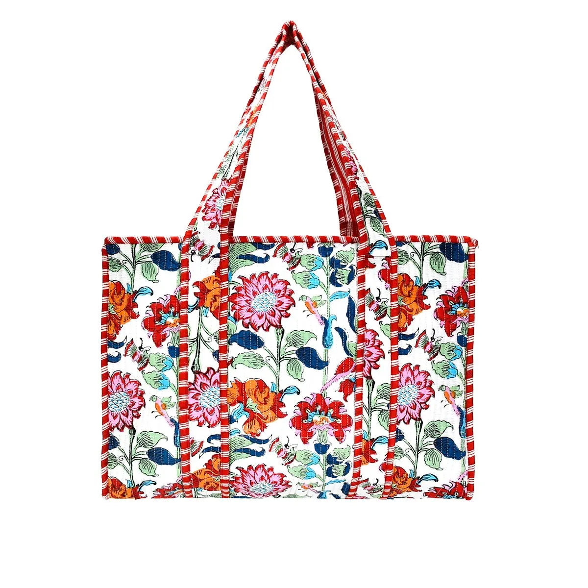 Cotton Block Print Tote Bag- Small & Large