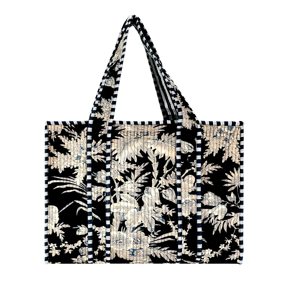 Cotton Block Print Tote Bag- Small & Large