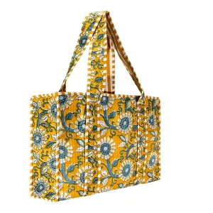 Cotton Block Print Tote Bag- Small & Large