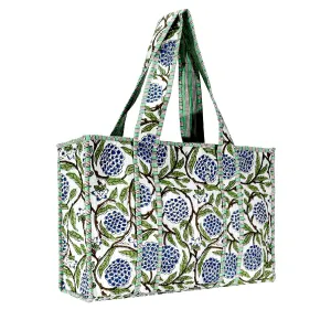Cotton Block Print Tote Bag- Small & Large
