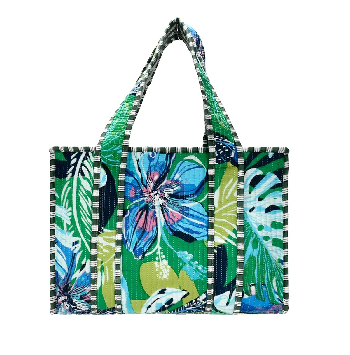 Cotton Block Print Tote Bag- Small & Large