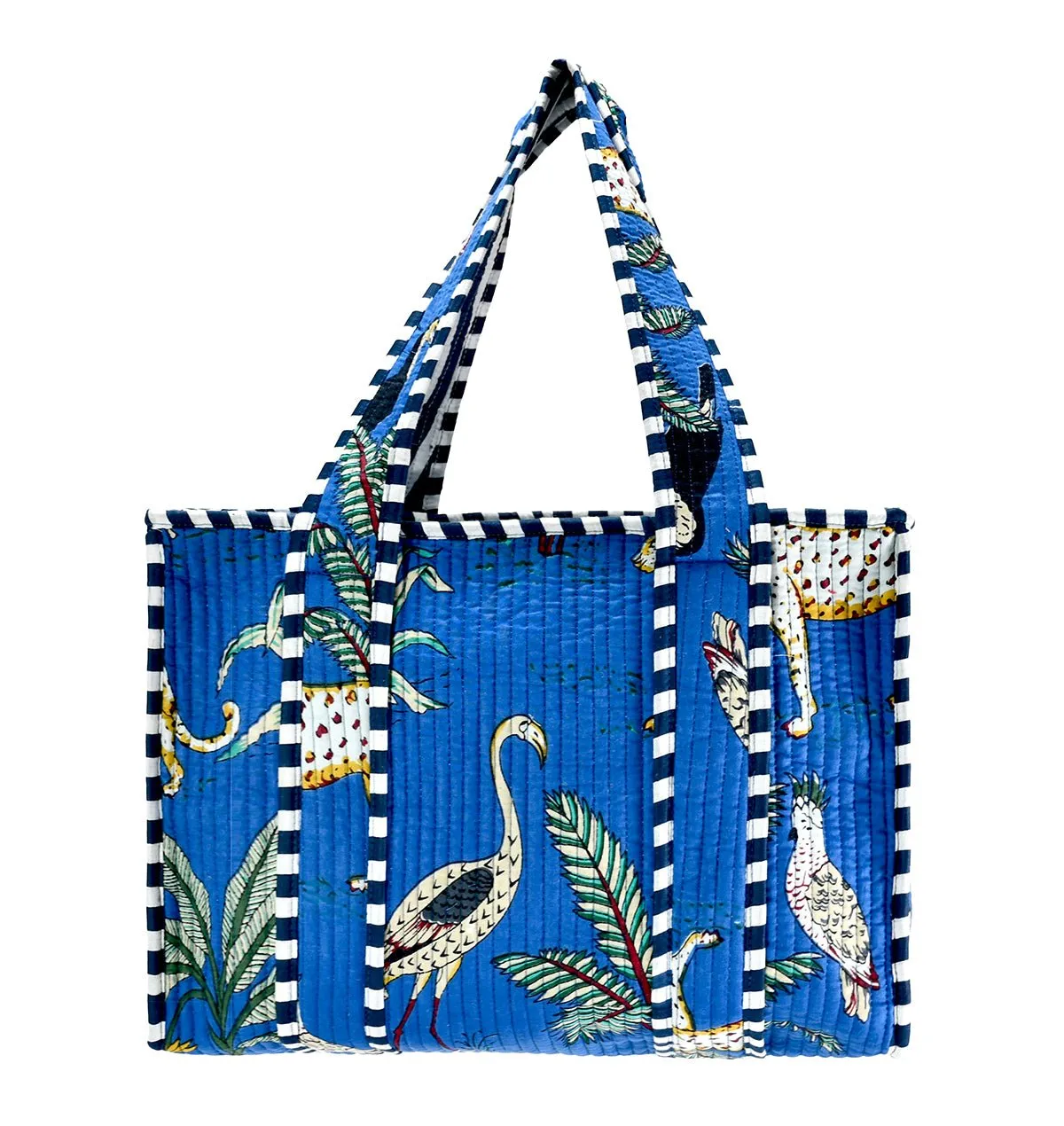 Cotton Block Print Tote Bag- Small & Large