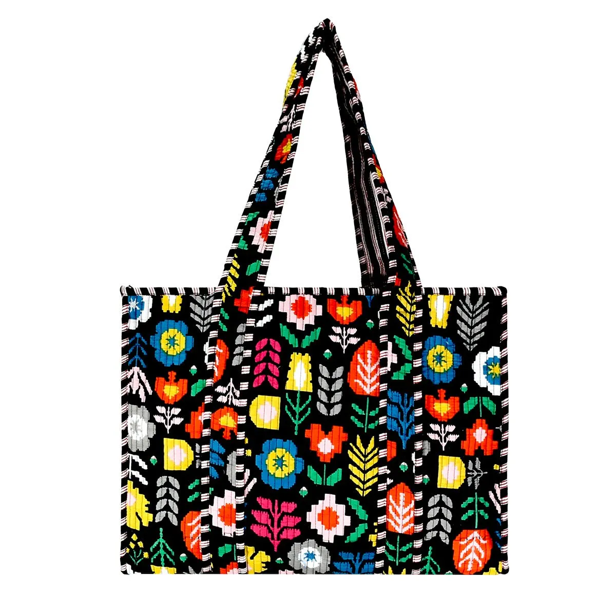 Cotton Block Print Tote Bag- Small & Large
