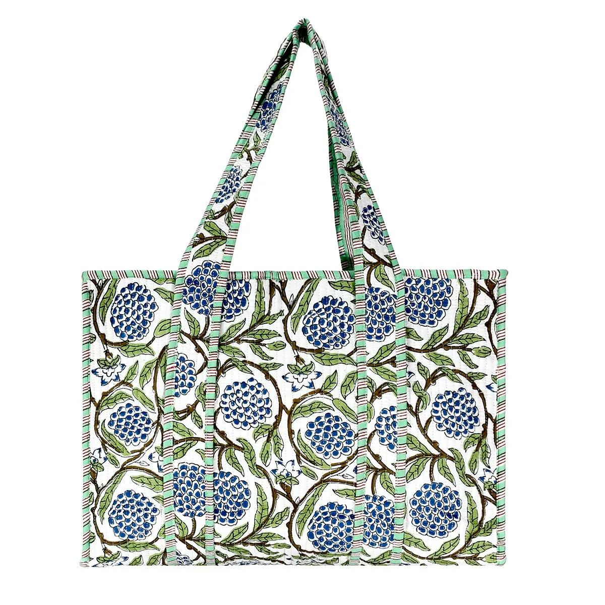 Cotton Block Print Tote Bag- Small & Large