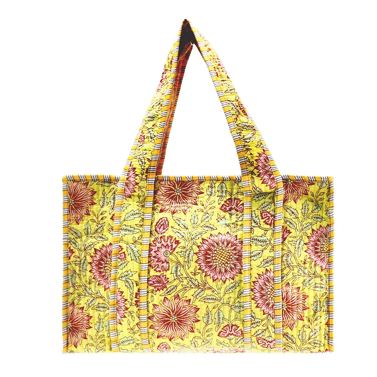 Cotton Block Print Tote Bag- Small & Large