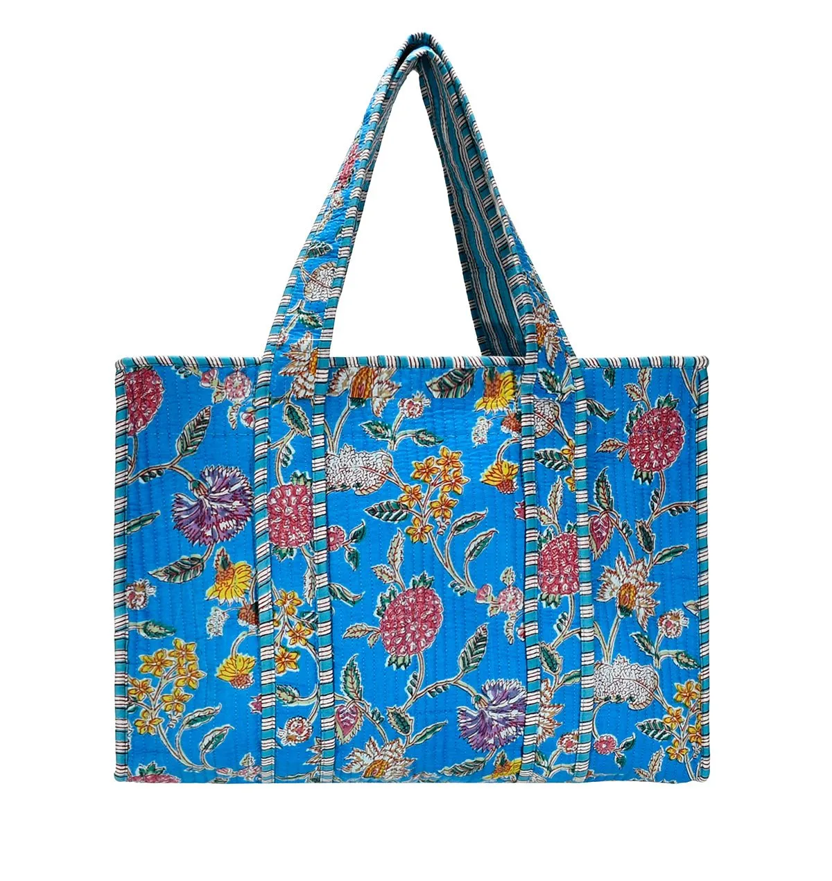 Cotton Block Print Tote Bag- Small & Large