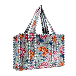 Cotton Block Print Tote Bag- Small & Large