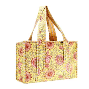 Cotton Block Print Tote Bag- Small & Large