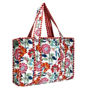 Cotton Block Print Tote Bag- Small & Large