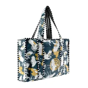 Cotton Block Print Tote Bag- Small & Large
