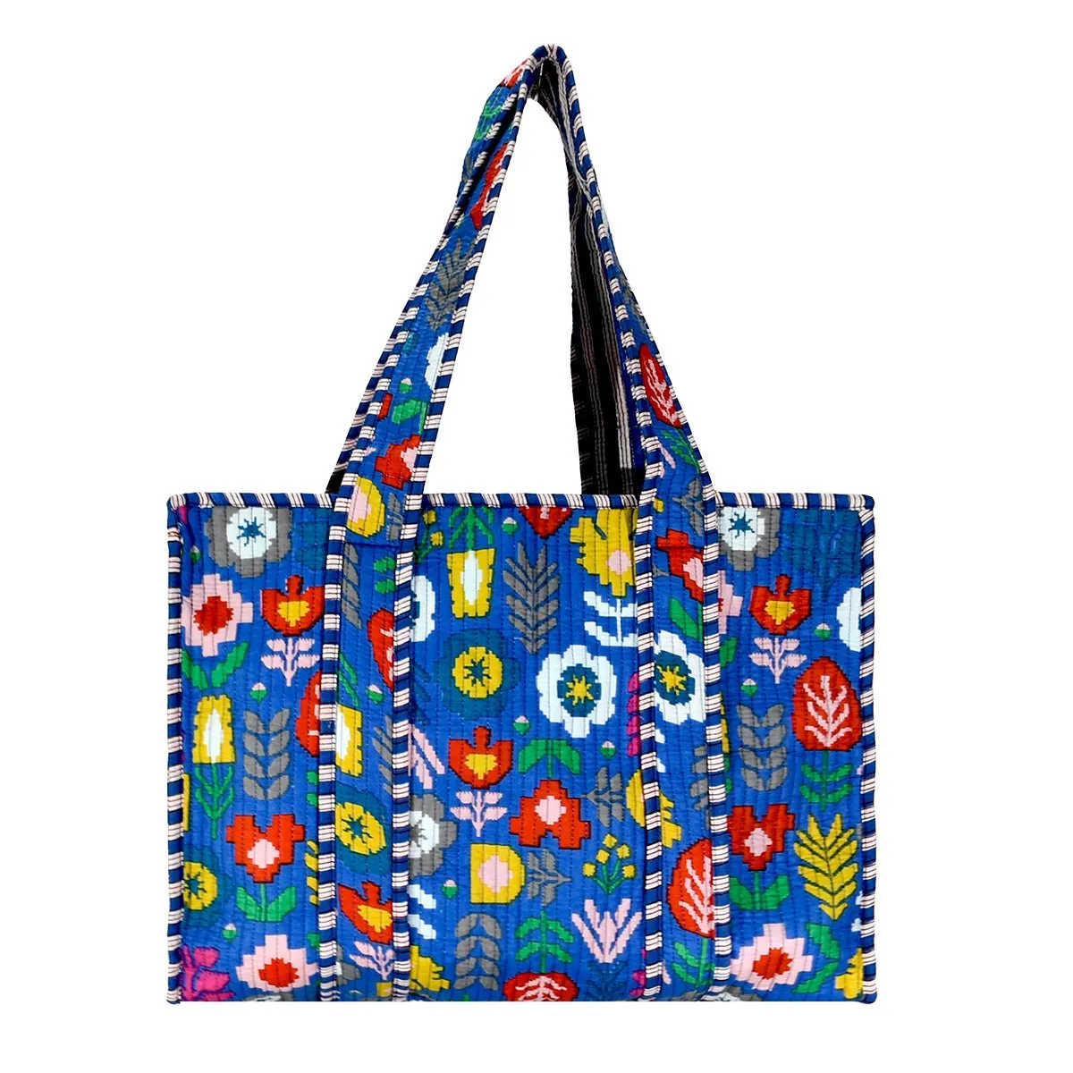 Cotton Block Print Tote Bag- Small & Large