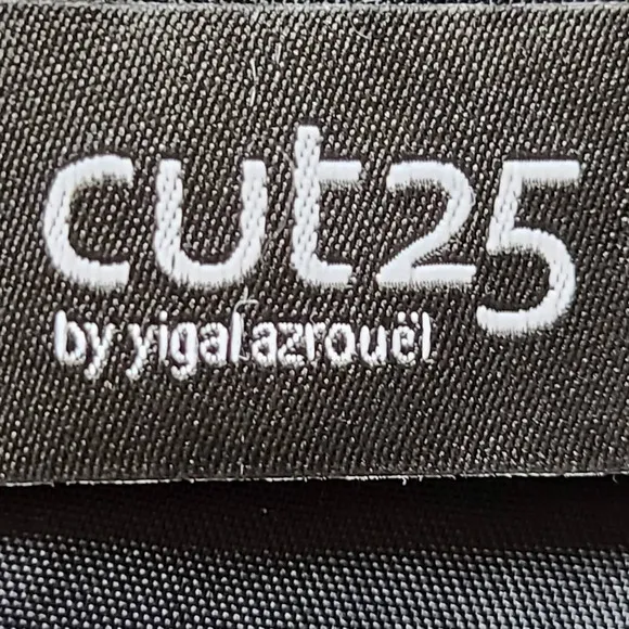 CUT25 by YIGAL AZROUEL Black Leather Trimmed Button Front Blazer Women's 6