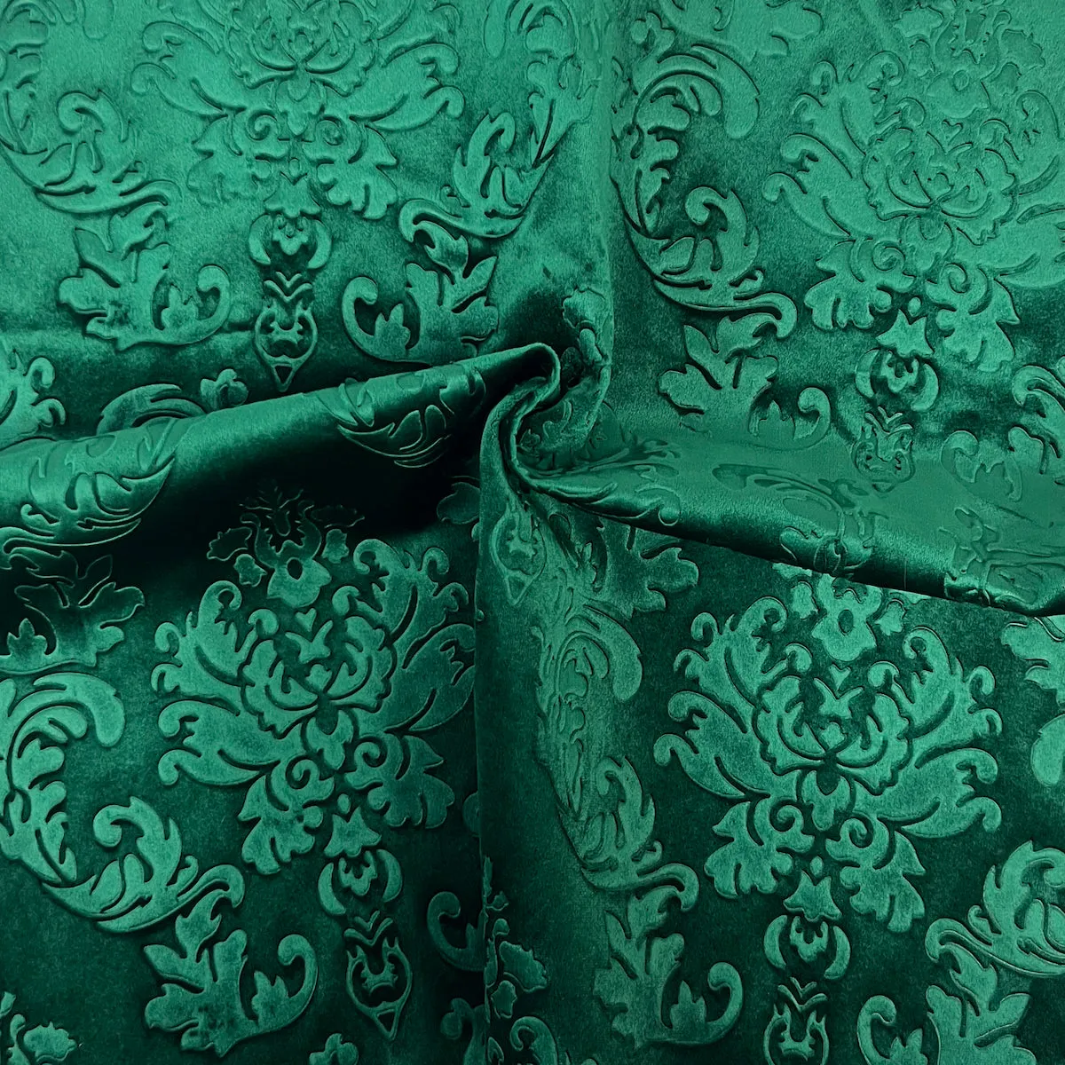 Damask Embossed Velvet Upholstery Drapery Fabric