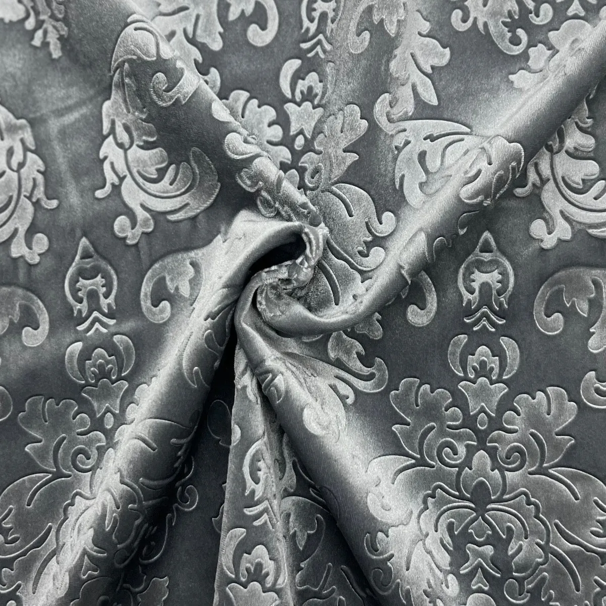Damask Embossed Velvet Upholstery Drapery Fabric
