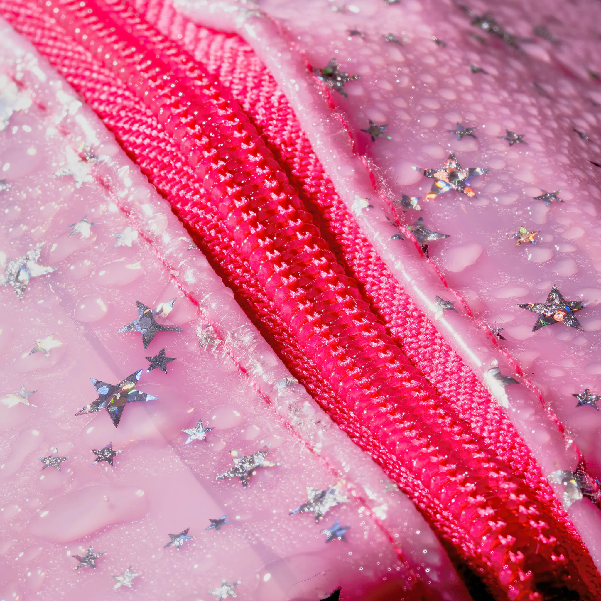 Dance Duffel Bag Pink and Clear with Silver Stars