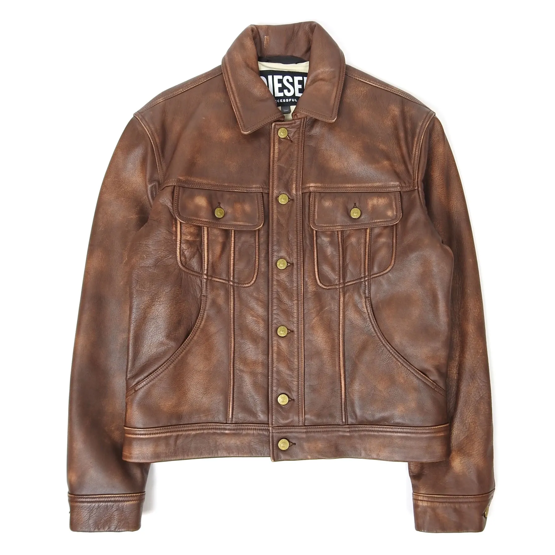 Diesel L-Riley Leather Jacket Size Small