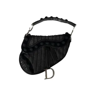 Dior Black Pom Pom Saddle