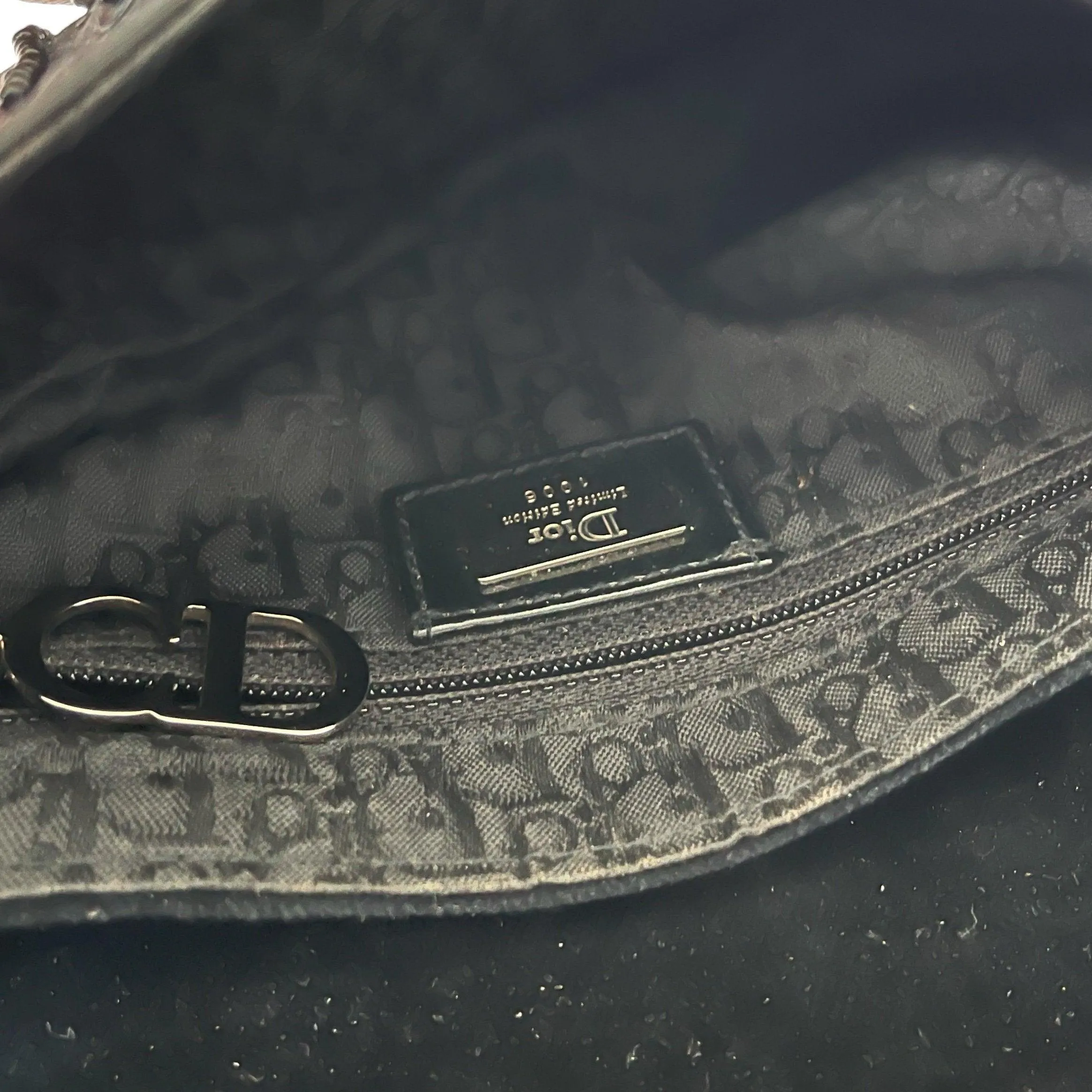 Dior Black Pom Pom Saddle