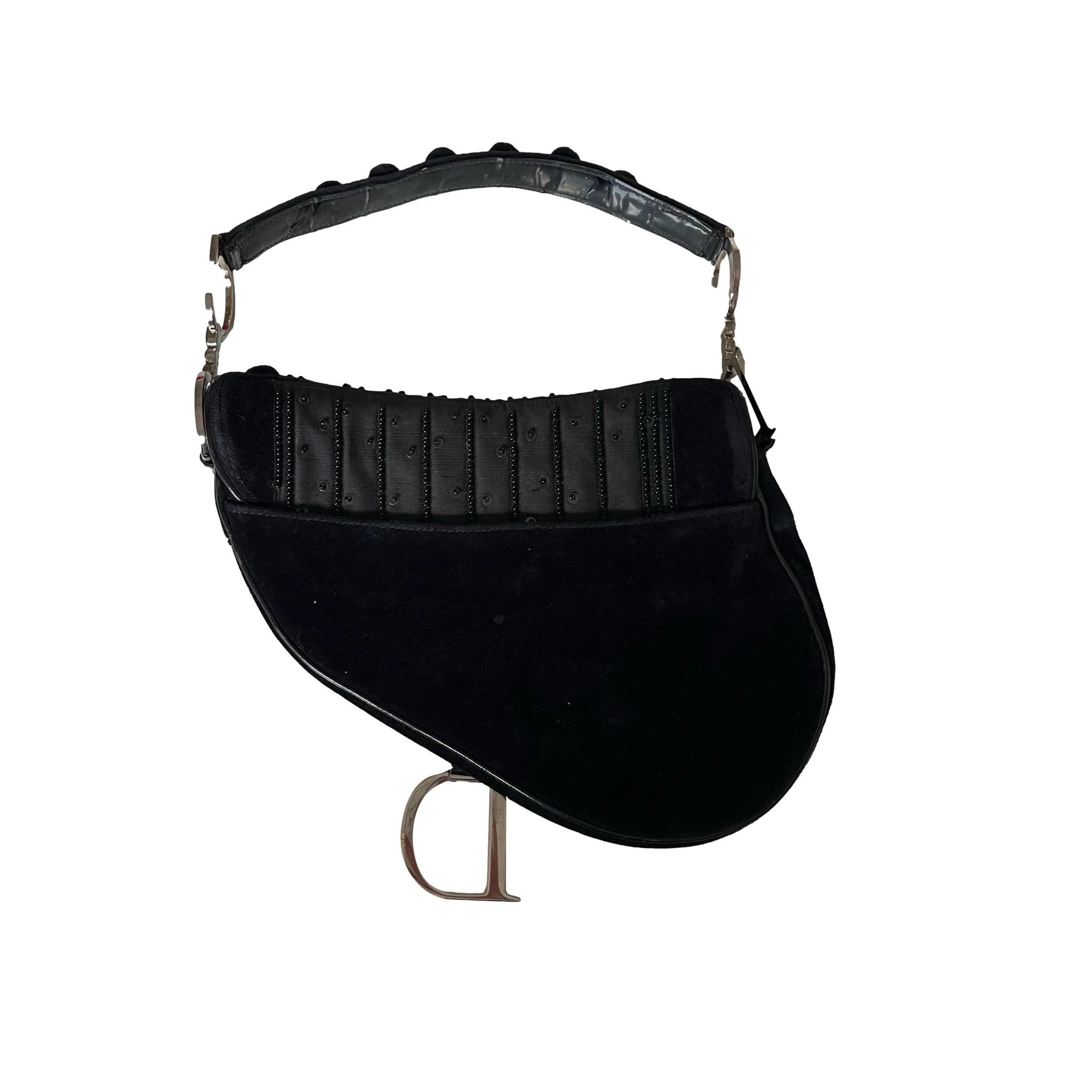 Dior Black Pom Pom Saddle
