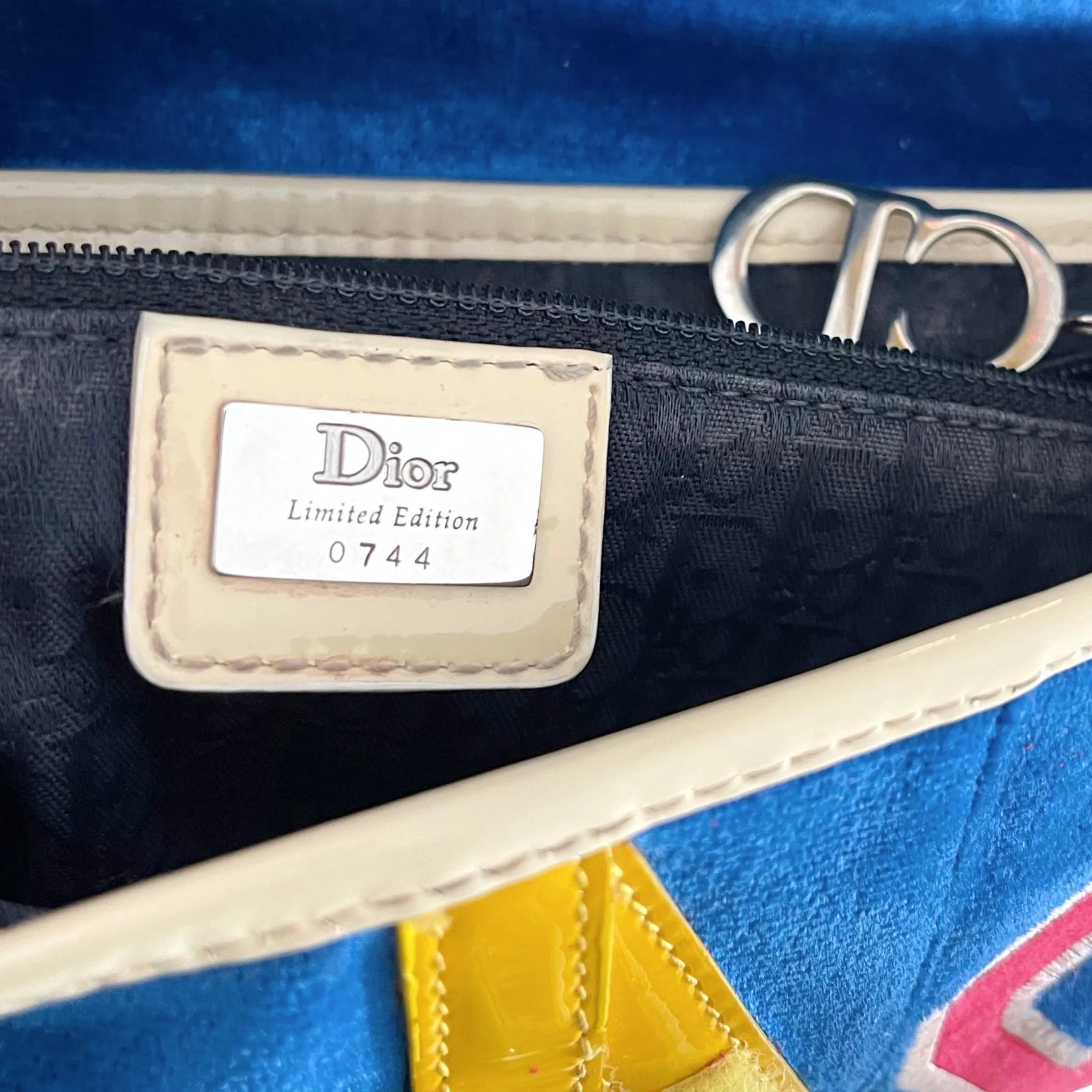 Dior Blue Velvet Adiorable Saddle Bag