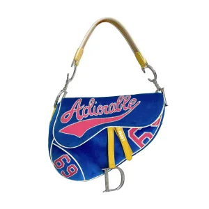 Dior Blue Velvet Adiorable Saddle Bag