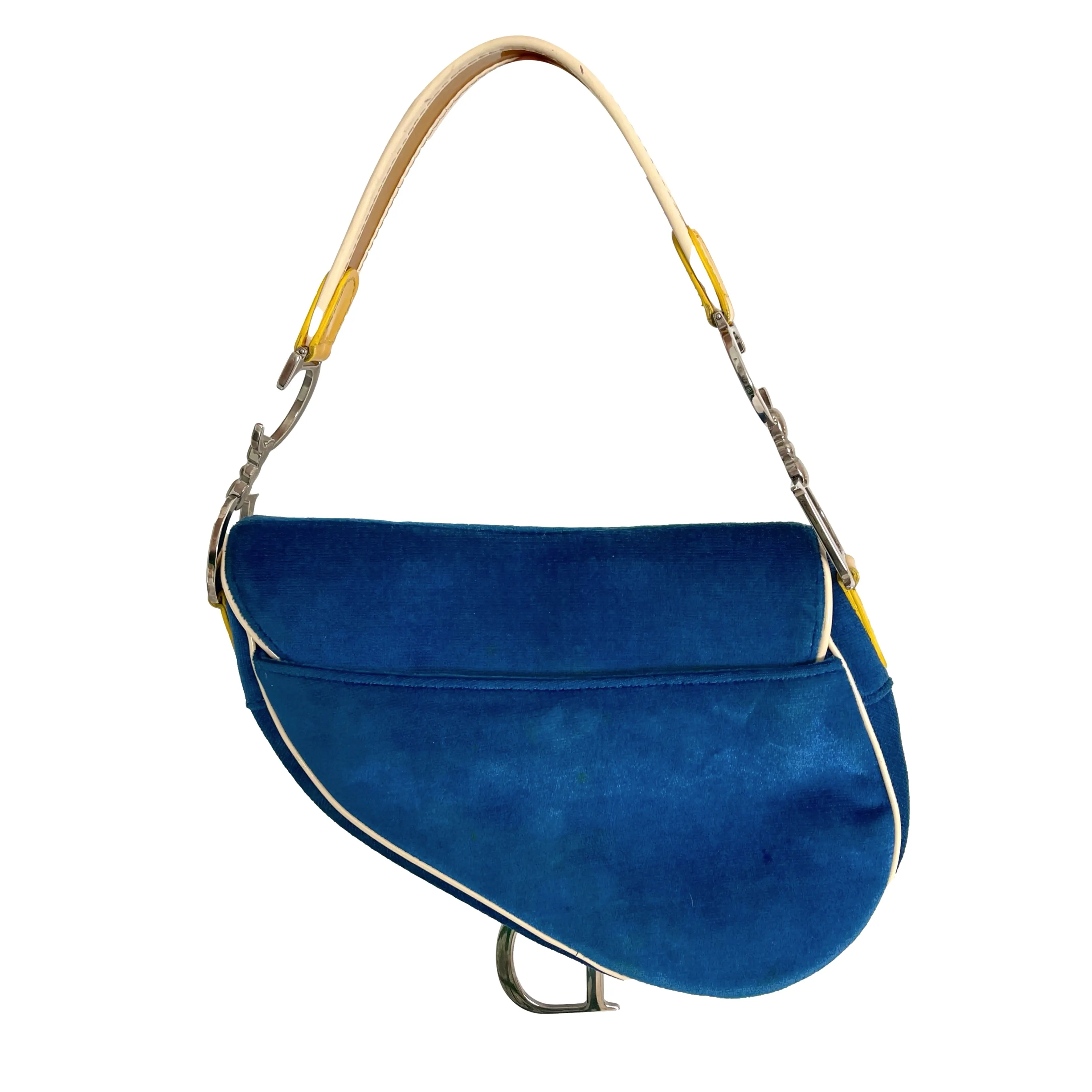 Dior Blue Velvet Adiorable Saddle Bag