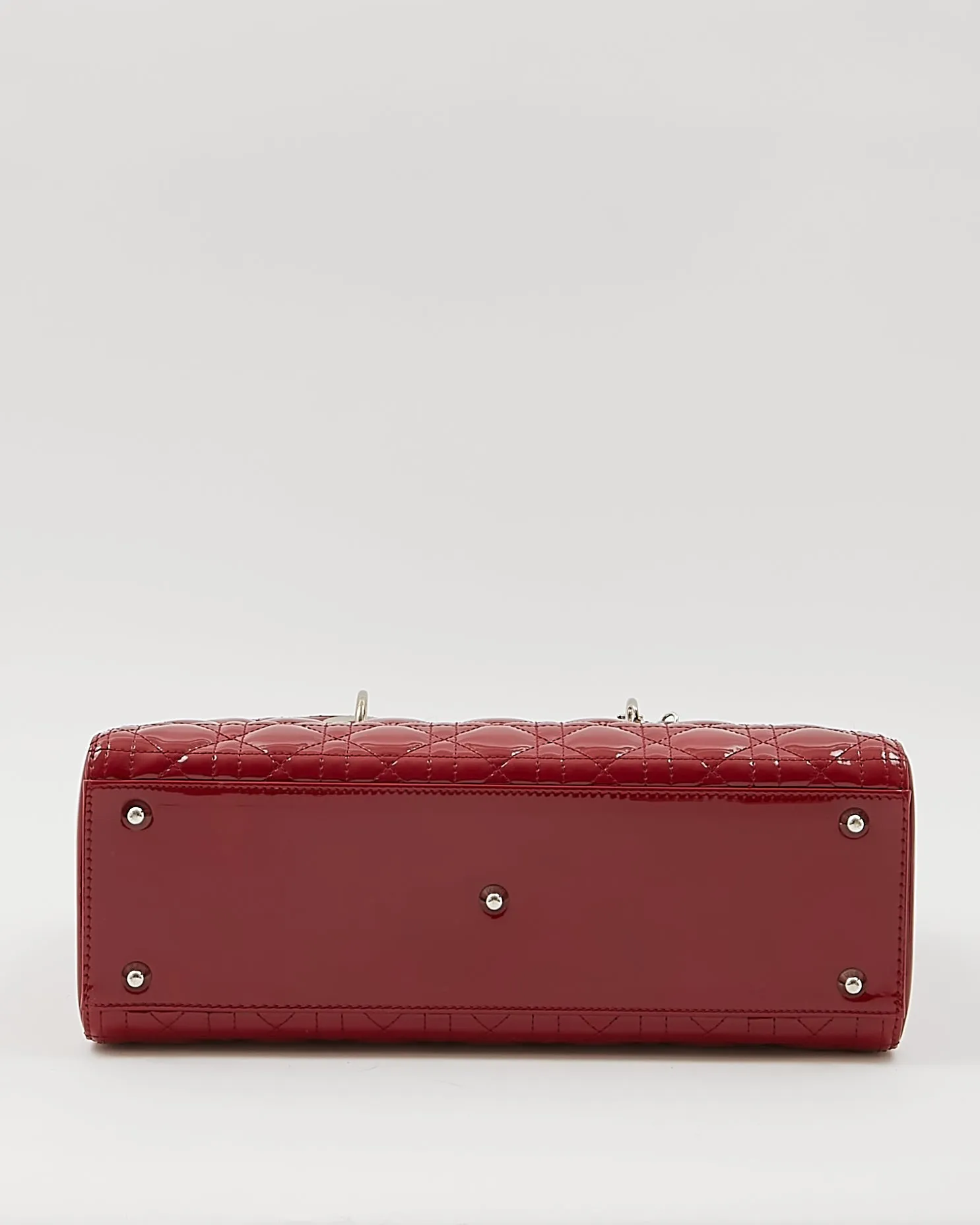 Dior Red Patent Cannage Large Lady Dior Bag
