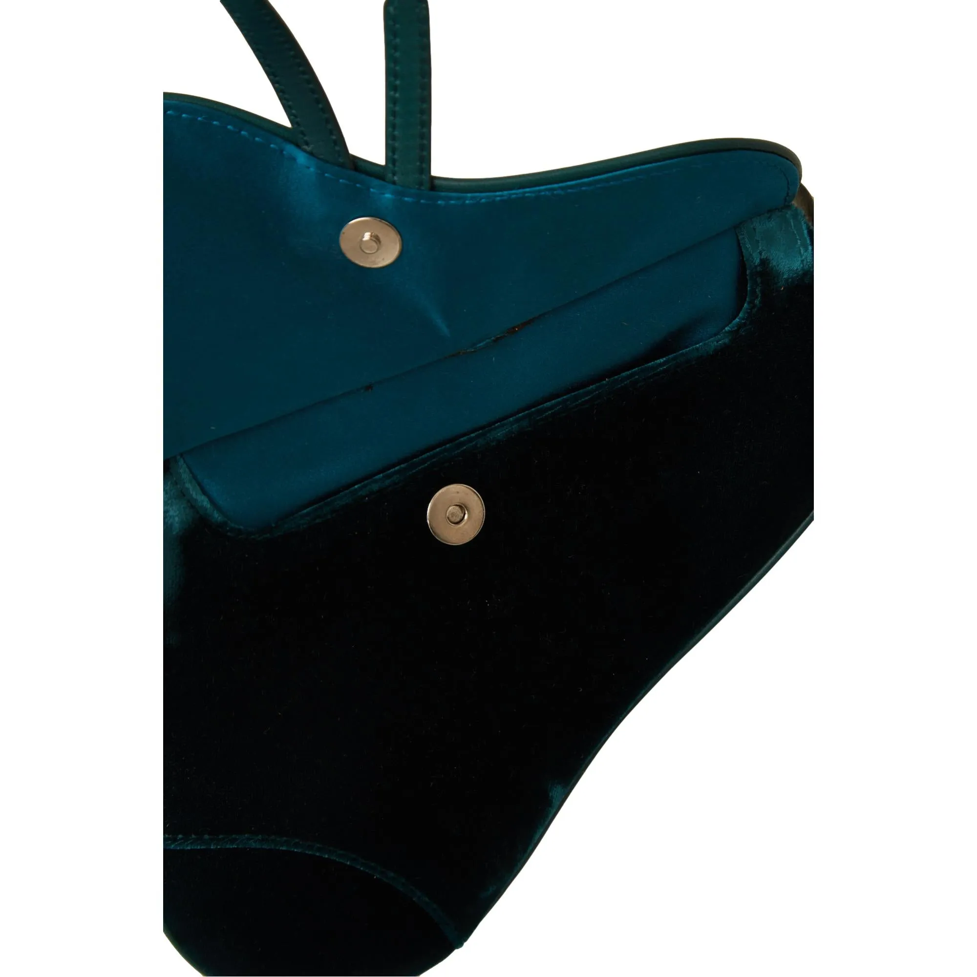 Dior Turquoise Velvet Mini Saddle Bag