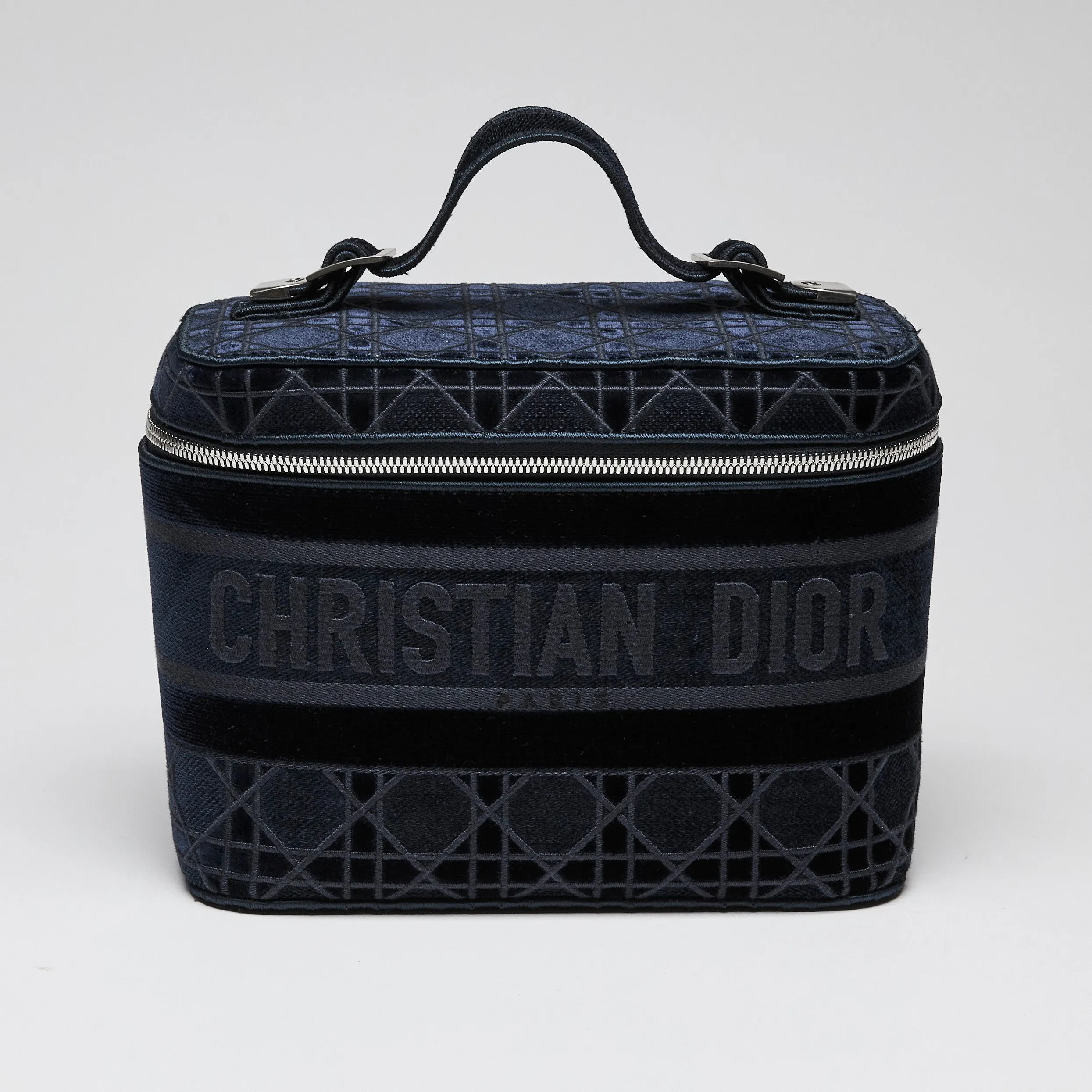 Dior Velvet  Cannage Vanity Case Blue