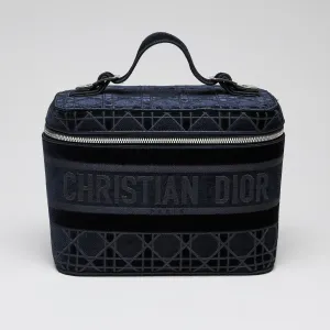 Dior Velvet  Cannage Vanity Case Blue