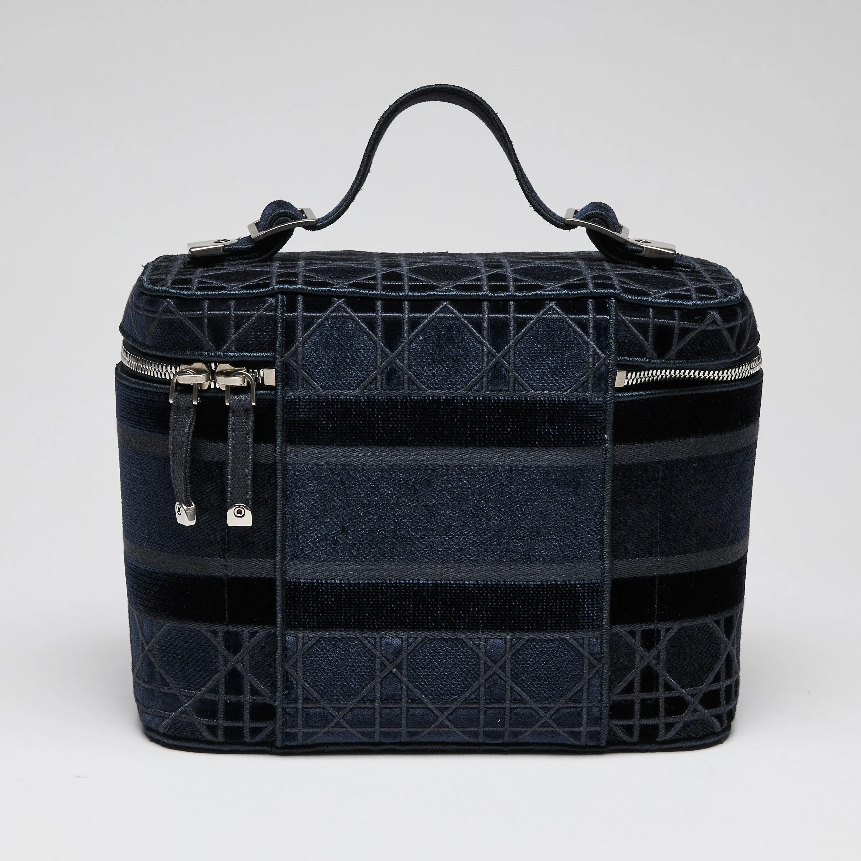 Dior Velvet  Cannage Vanity Case Blue