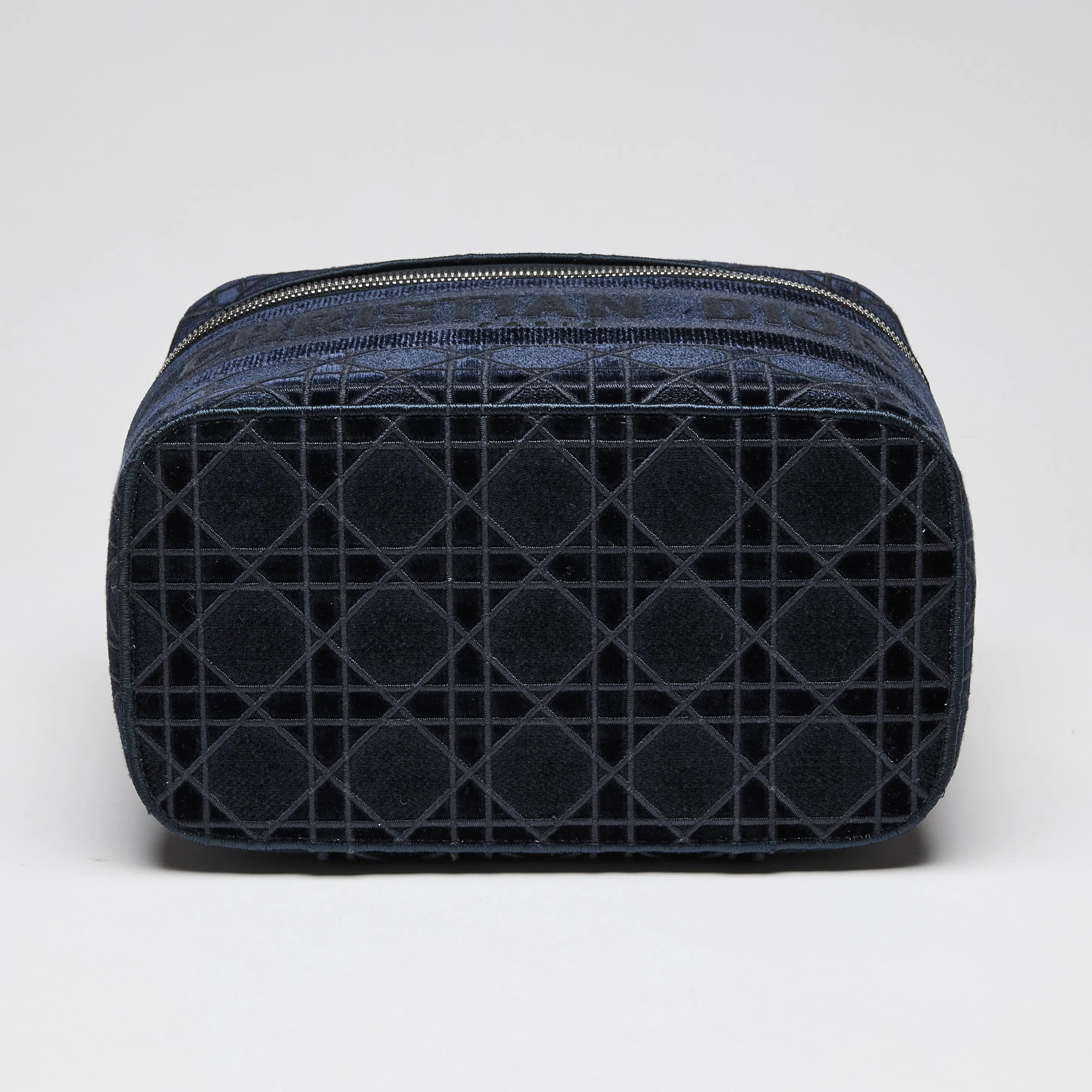 Dior Velvet  Cannage Vanity Case Blue