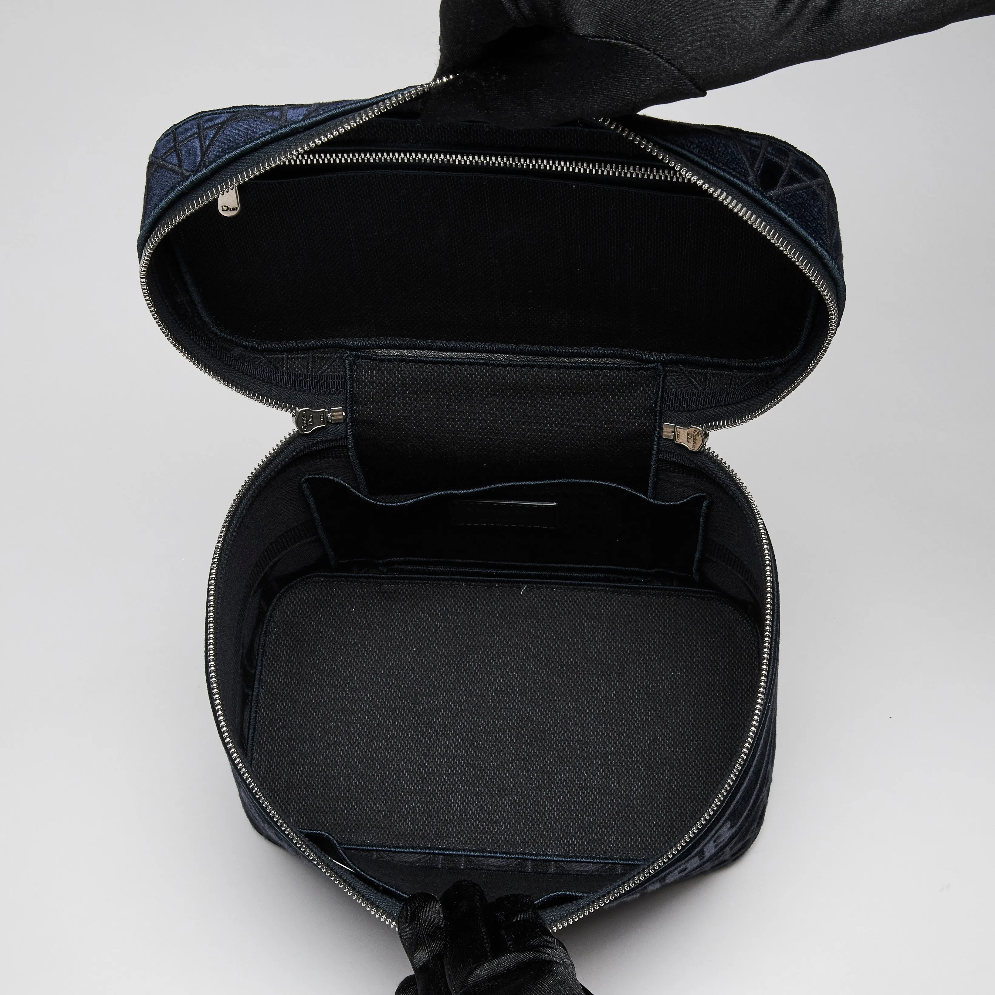 Dior Velvet  Cannage Vanity Case Blue