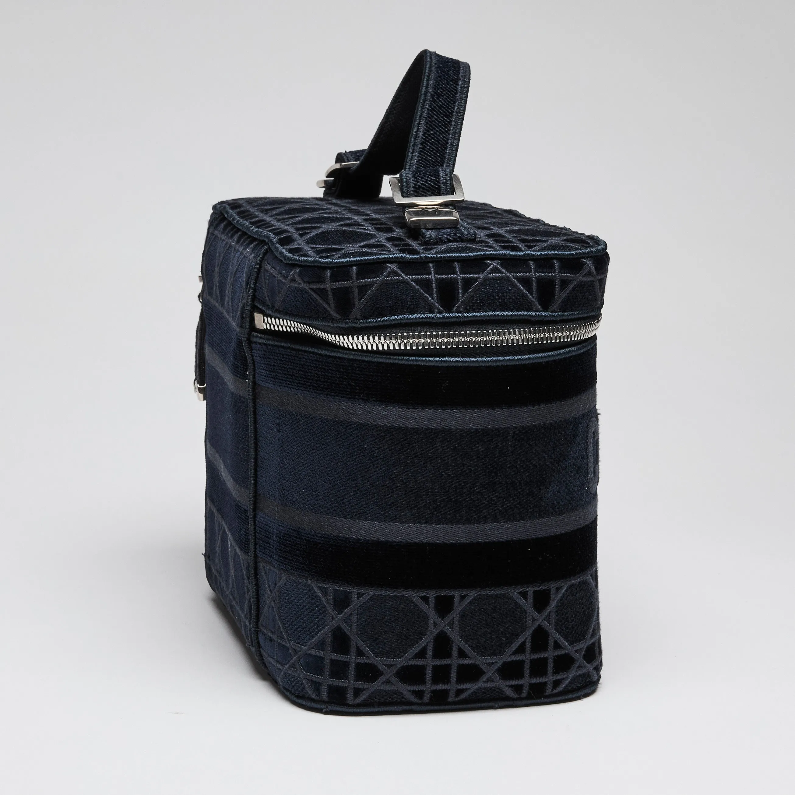 Dior Velvet  Cannage Vanity Case Blue