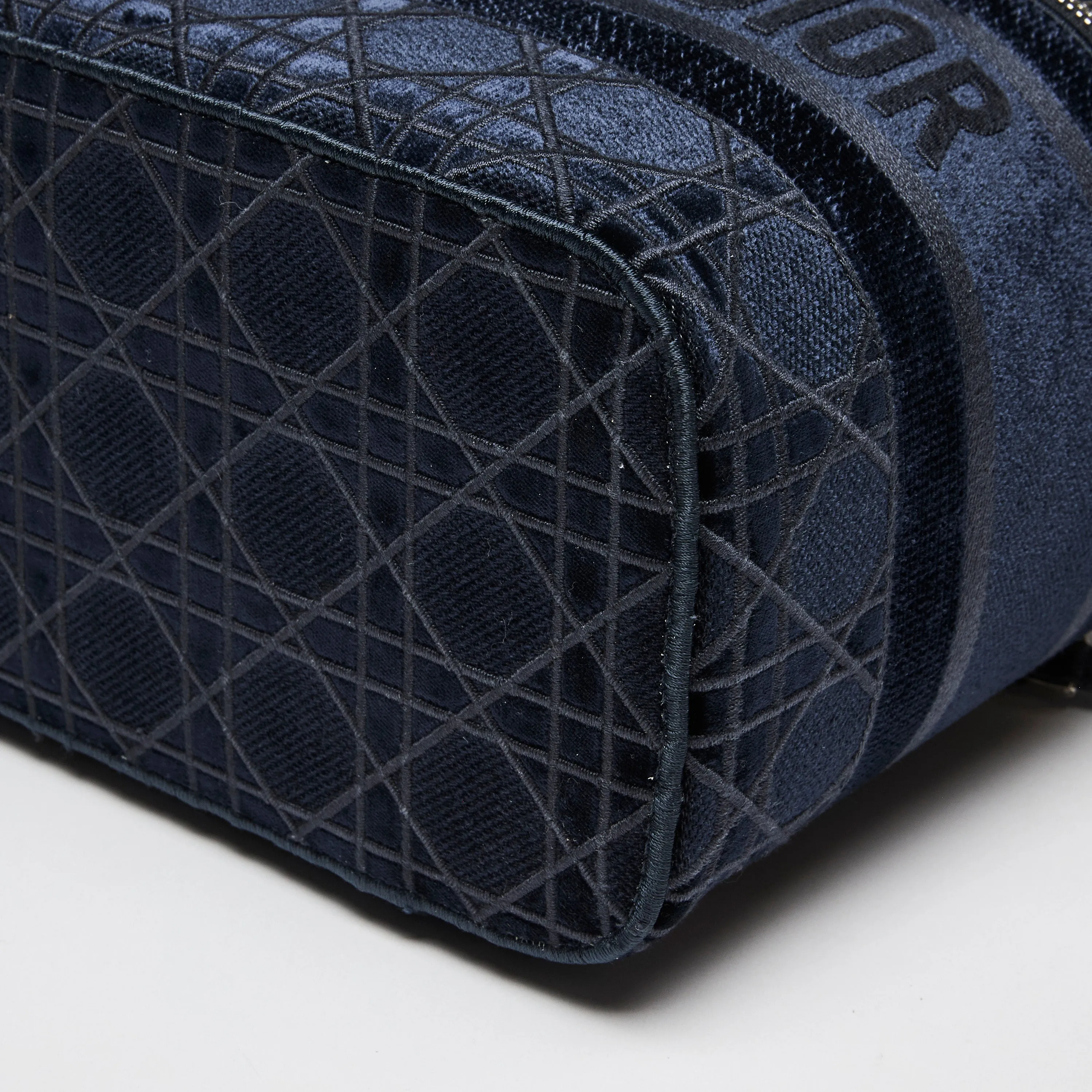 Dior Velvet  Cannage Vanity Case Blue