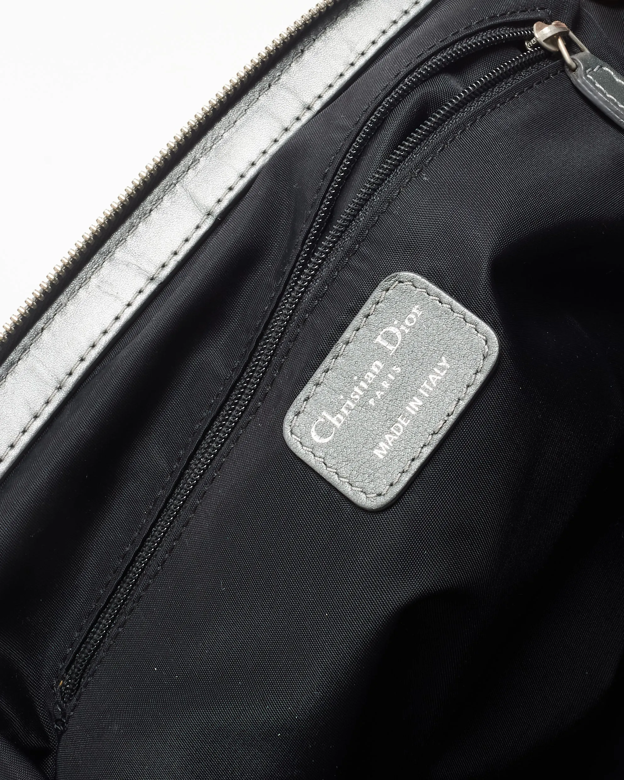 Dior Vintage Grey Cannage Satin Charming Doctor Bag