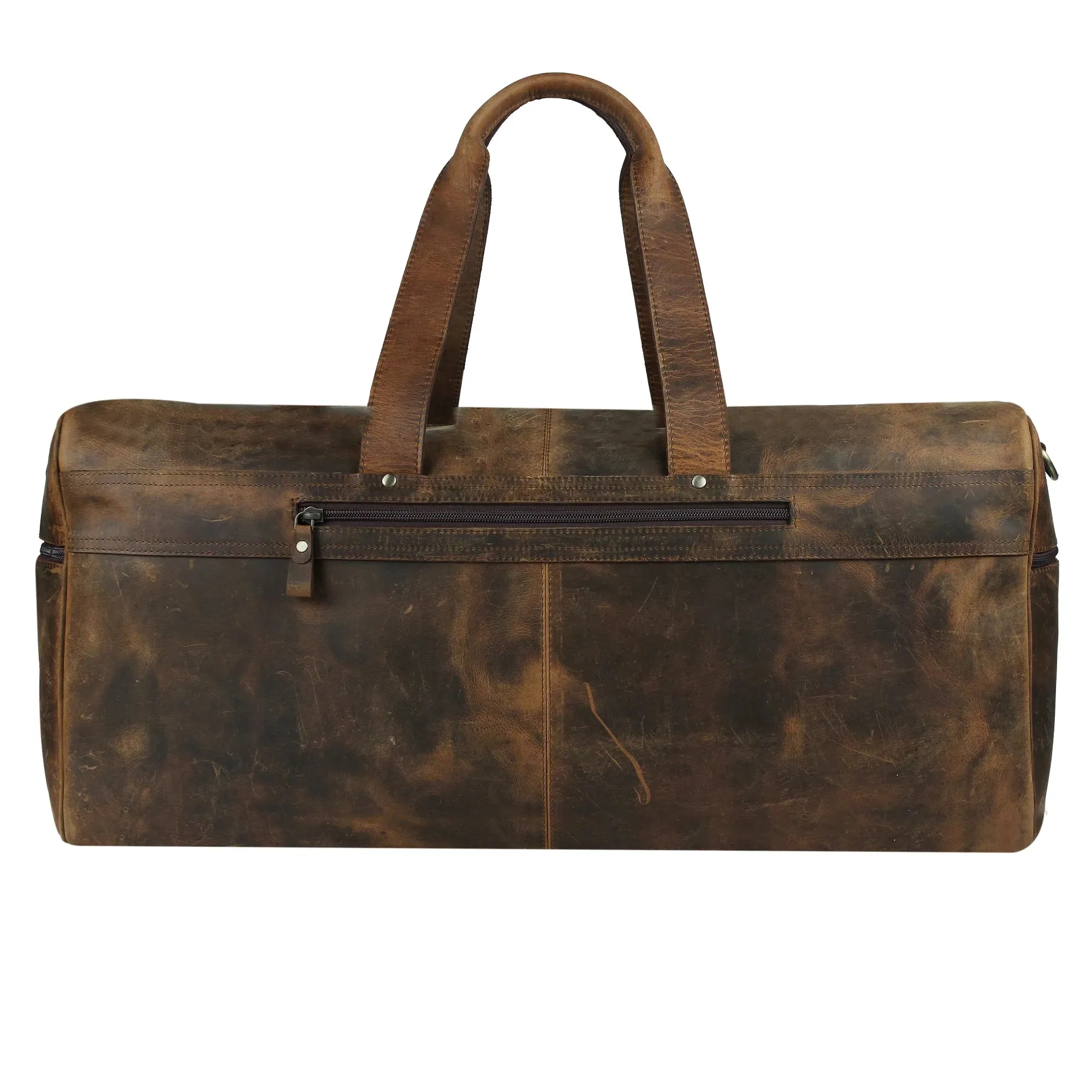 Distressed Leather Duffle Bag